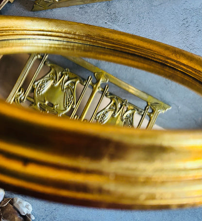 Vintage Italian Gilt Wooden Frame Round Mirror | The Urban Vintage Affair