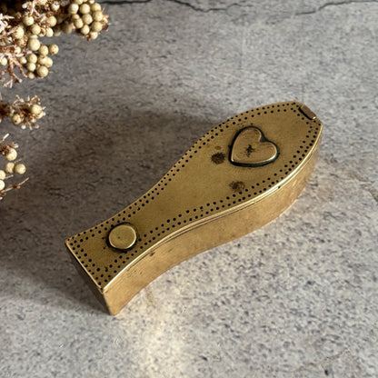 Antique Brass Dutch Coffin Puzzle Snuff Box | Rare Collectors Piece