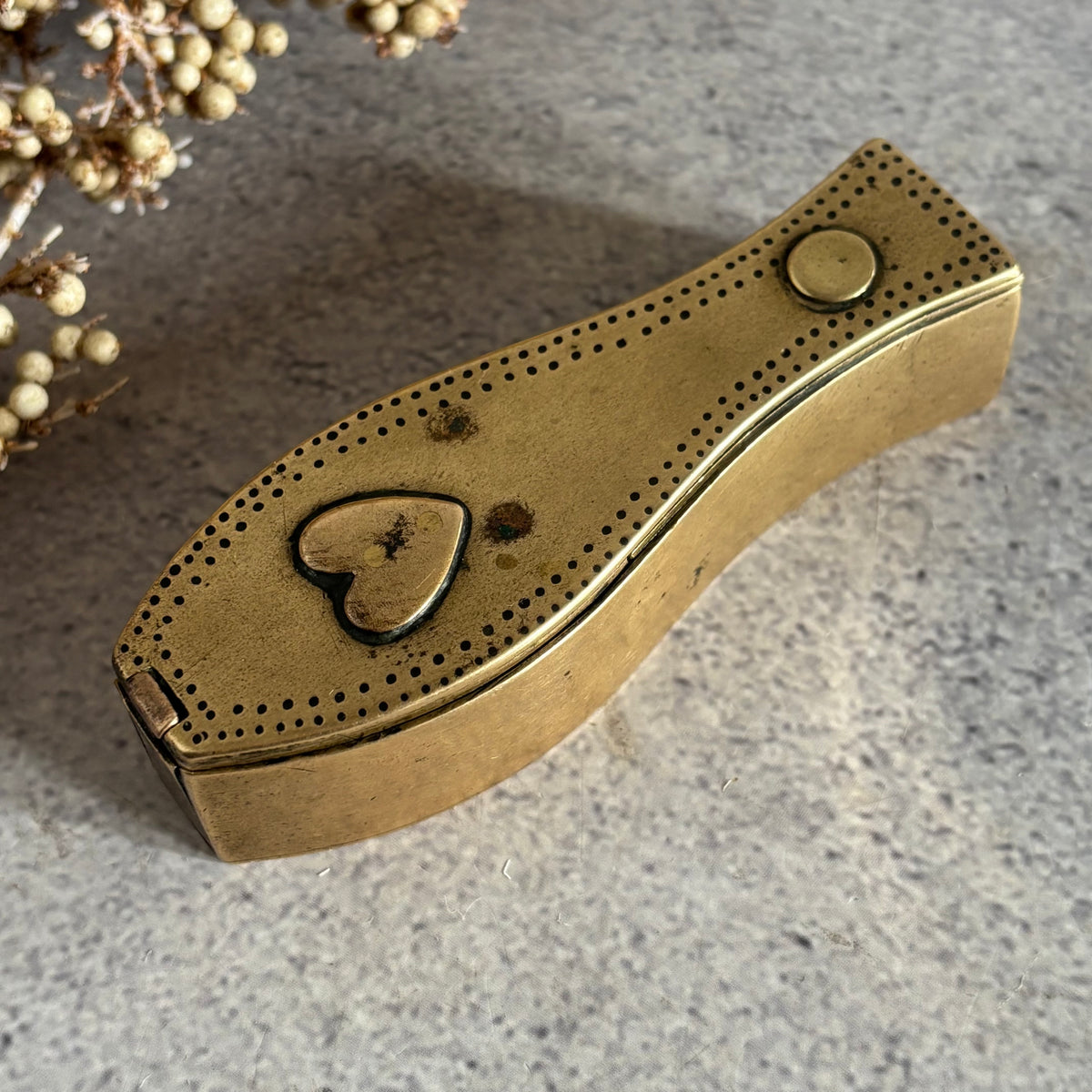 Antique Brass Dutch Coffin Puzzle Snuff Box | Rare Collectors Piece