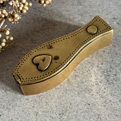 Antique Brass Dutch Coffin Puzzle Snuff Box | Rare Collectors Piece