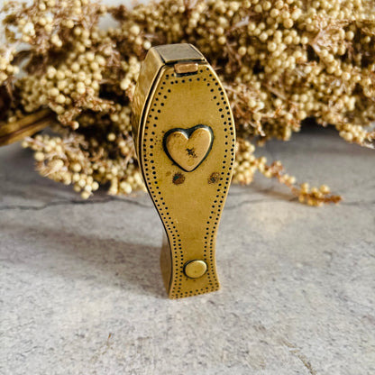 Antique Brass Dutch Coffin Puzzle Snuff Box | Rare Collectors Piece