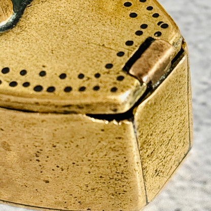 Antique Brass Dutch Coffin Puzzle Snuff Box | Rare Collectors Piece
