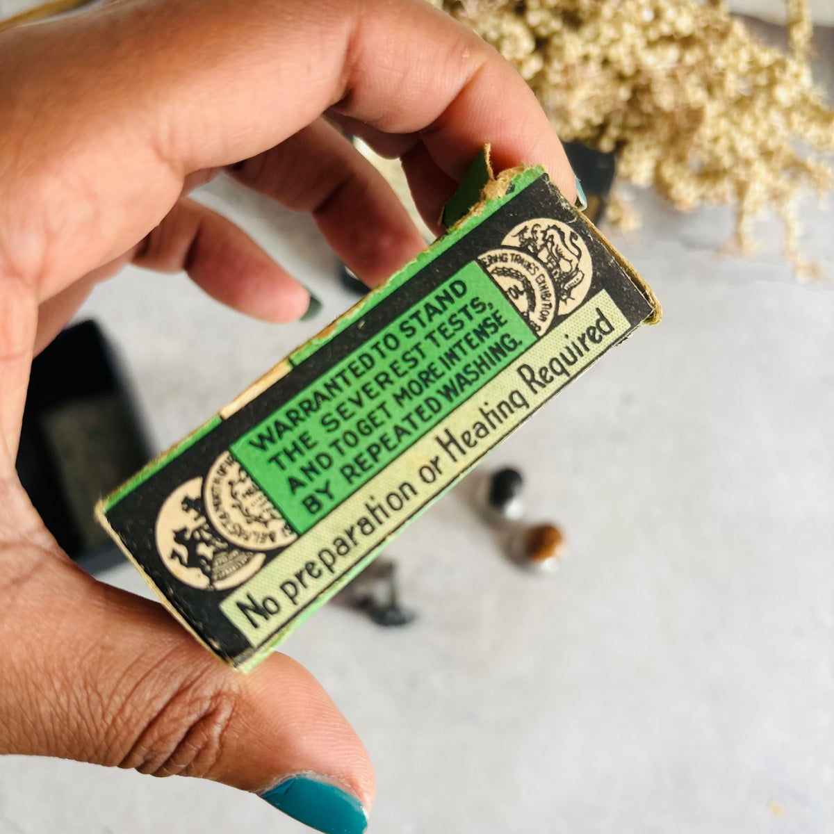 Vintage Printing Stamps & Ink Set 