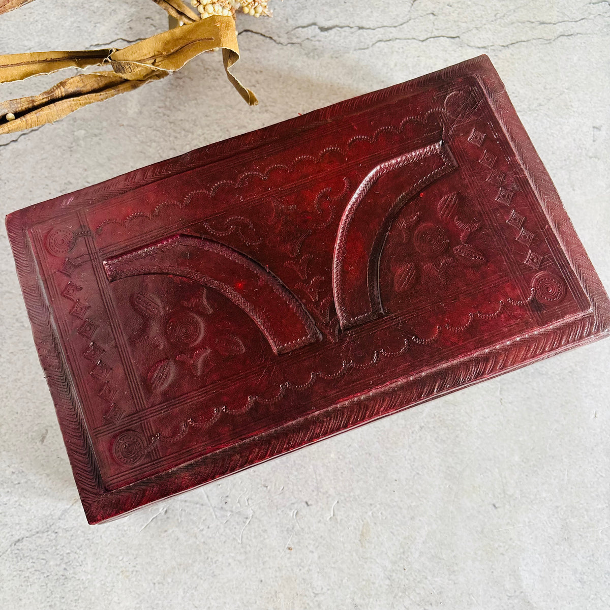 Vintage Tooled Leather North African Tuareg Box