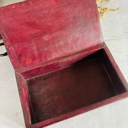 Inside of a Vintage Tooled Leather North African Tuareg Box