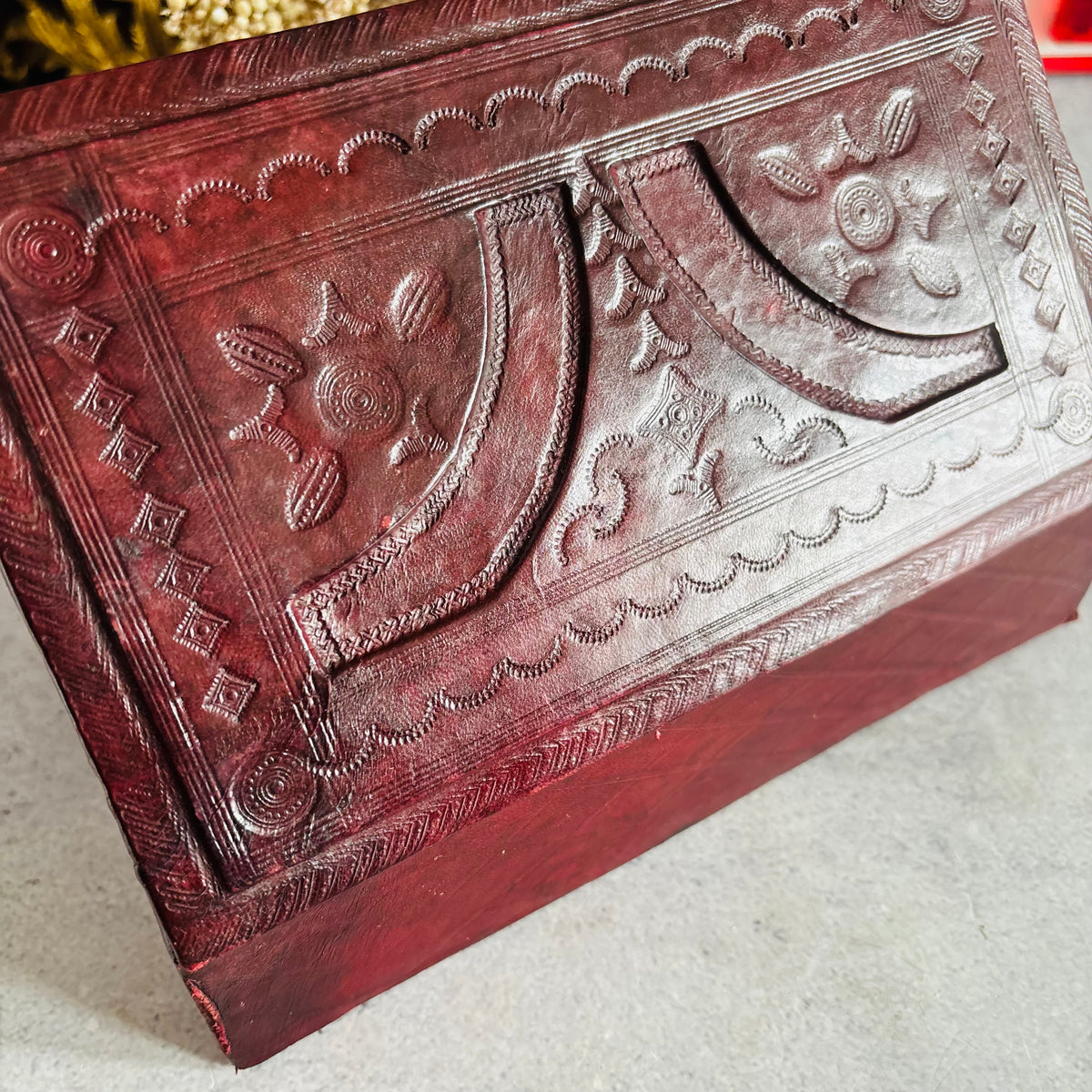 Vintage Tooled Leather North African Tuareg Box