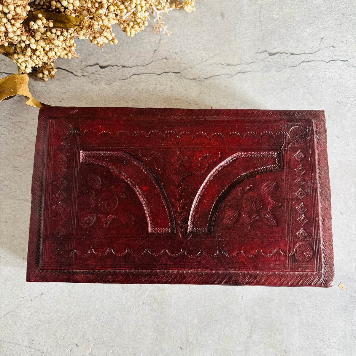 Vintage Tooled Leather North African Tuareg Box