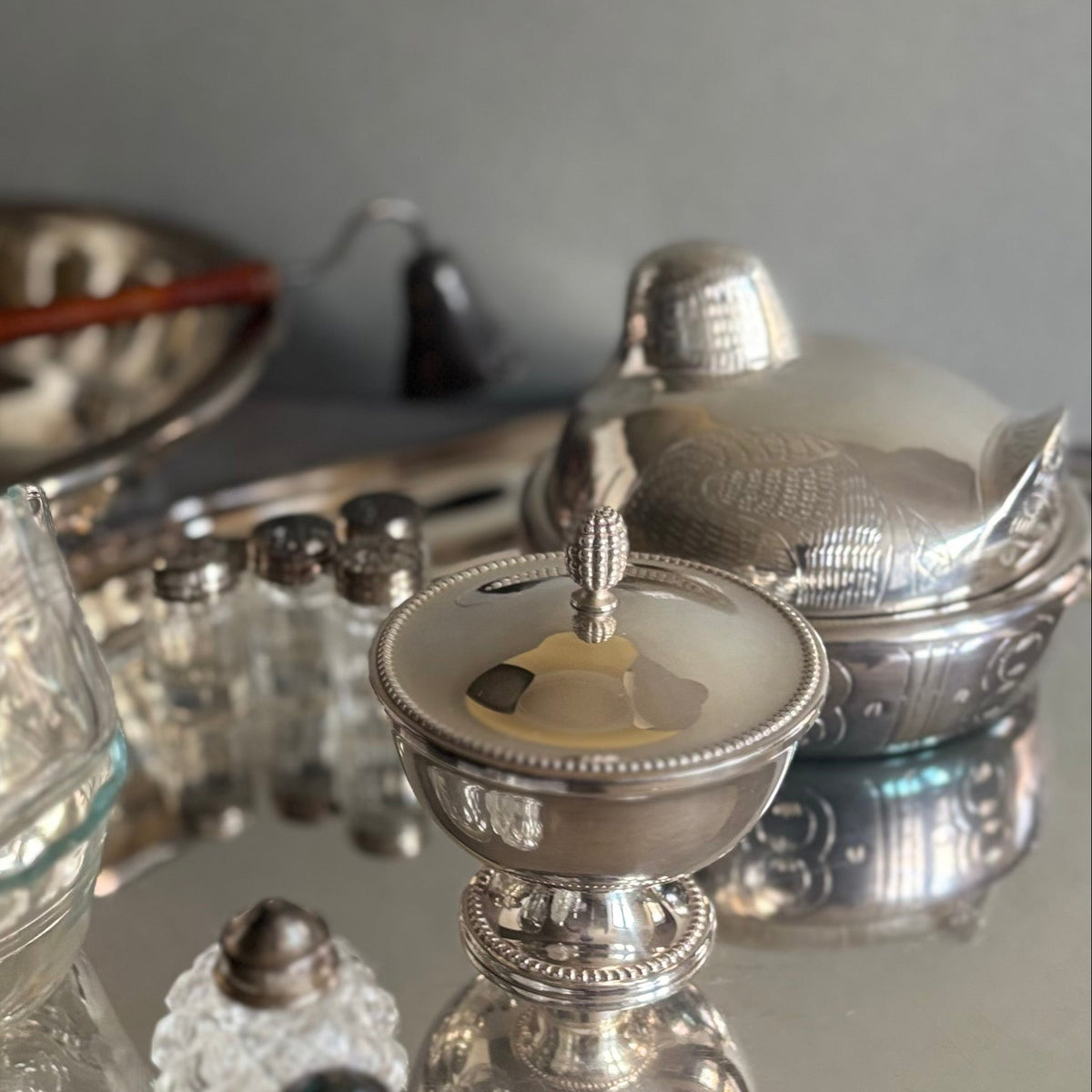 The Mixologist  Lydia - Vintage Silver Plated Box the Shape of a Bird