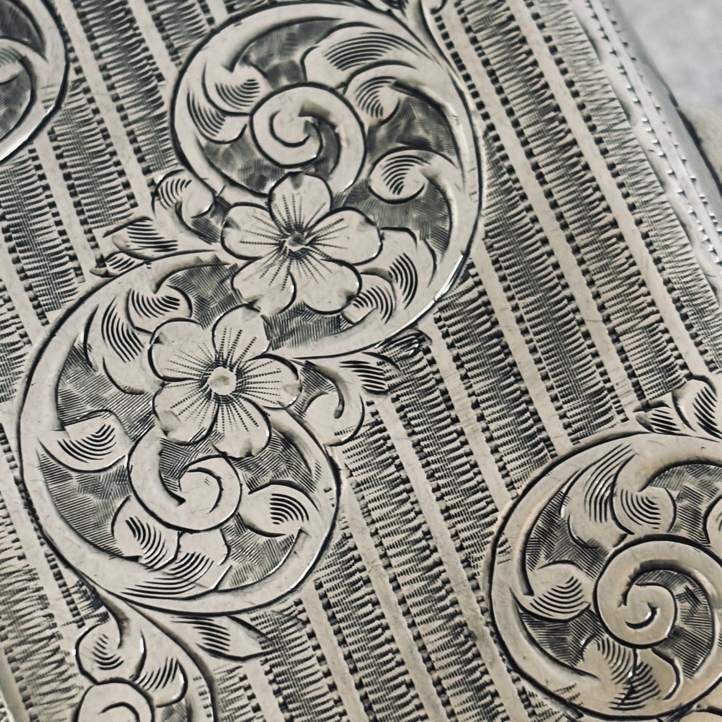 Antique Silver Case Beautiful Engraving  | The Urban Vintage Affair