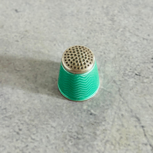 Sterling Silver Turquoise Enamel Sewing Thimble | The Urban Vintage Affair