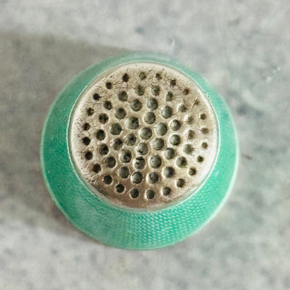 Antique Silver Enamel Guilloche Thimble