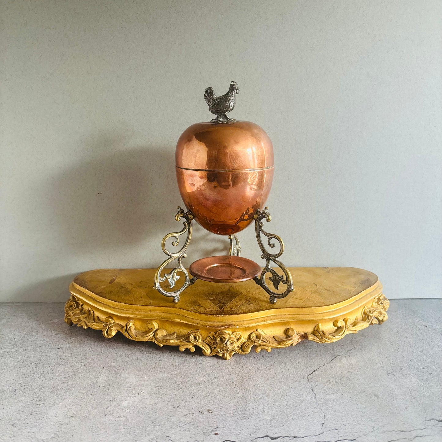 The Groom Louis - Rare Arts & Crafts Antique Copper Egg Coddler
