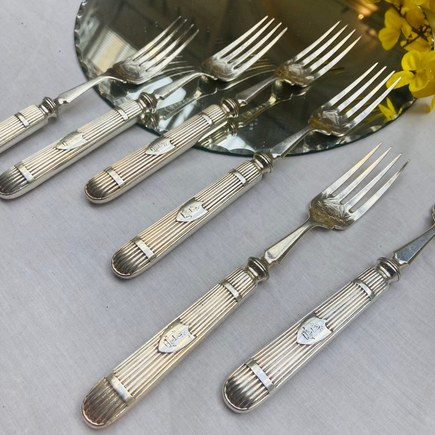 Quality Antique Silver Plate Forks by Elkington 