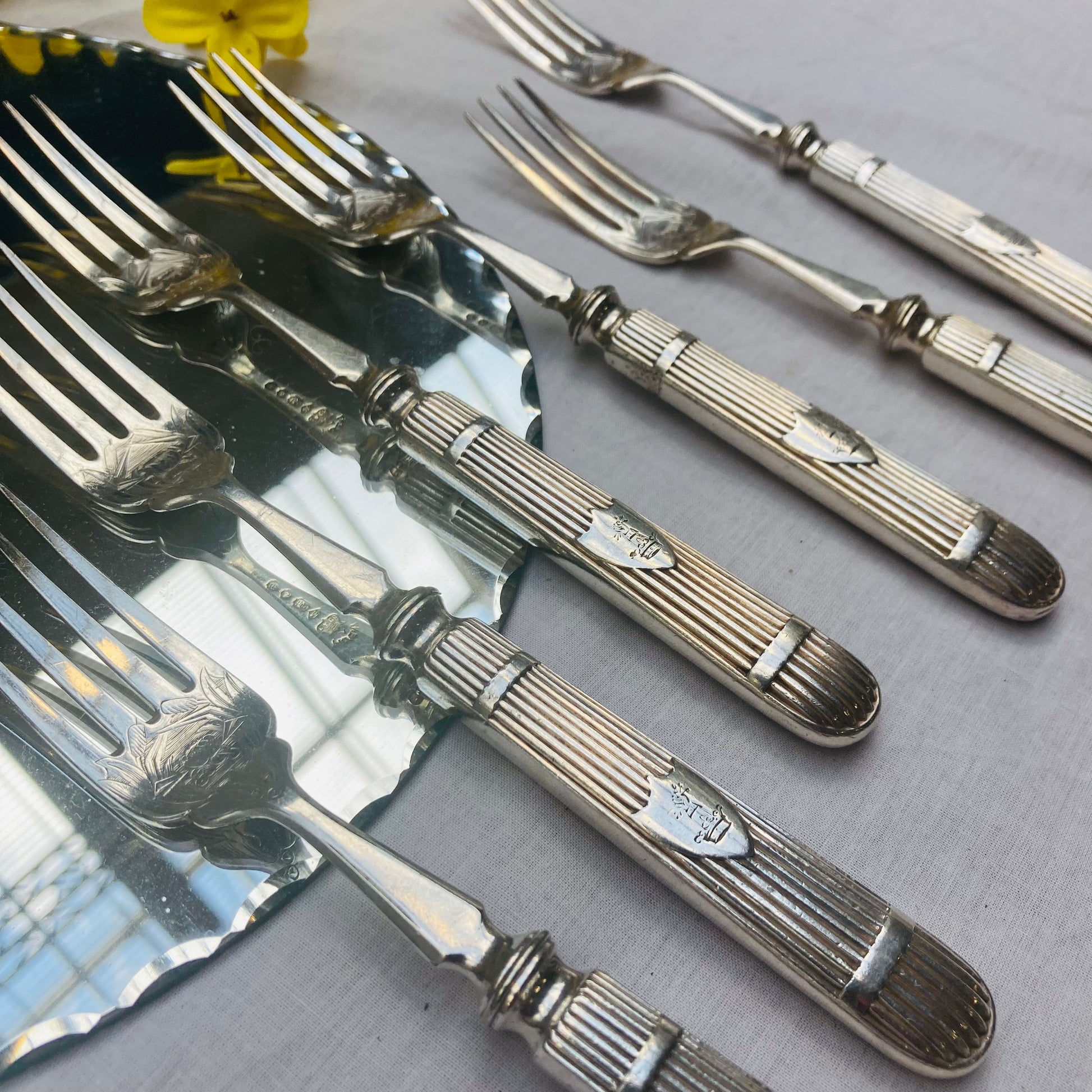 Quality Antique Silver Plate Forks by Elkington 