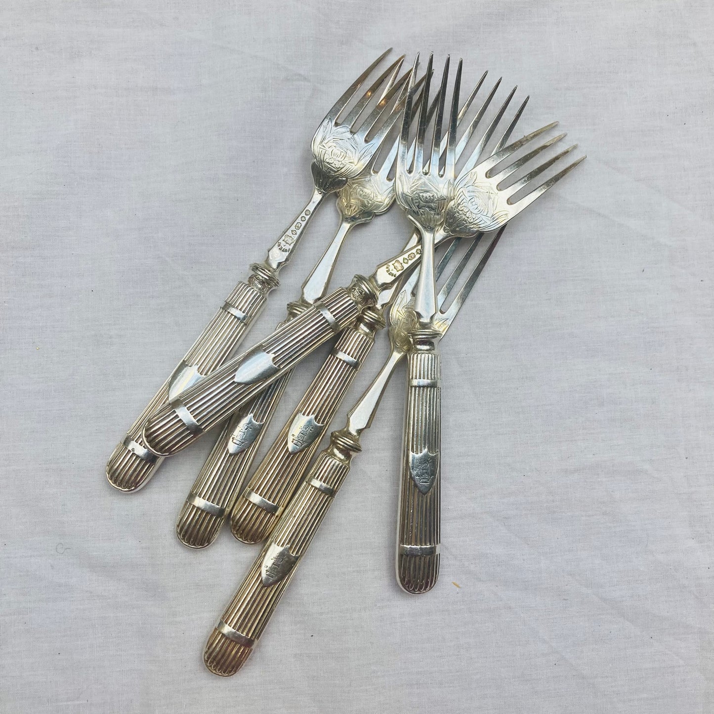 Quality Antique Silver Plate Forks by Elkington 