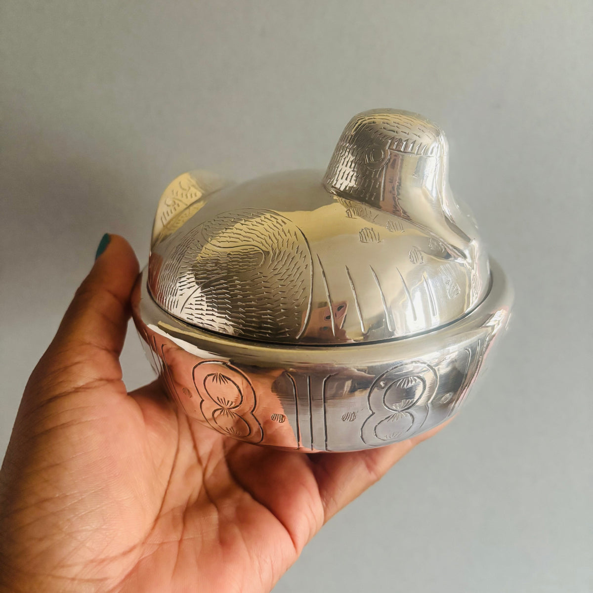The Mixologist  Lydia - Vintage Silver Plated Box the Shape of a Bird