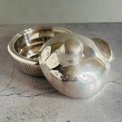 The Mixologist  Lydia - Vintage Silver Plated Box the Shape of a Bird