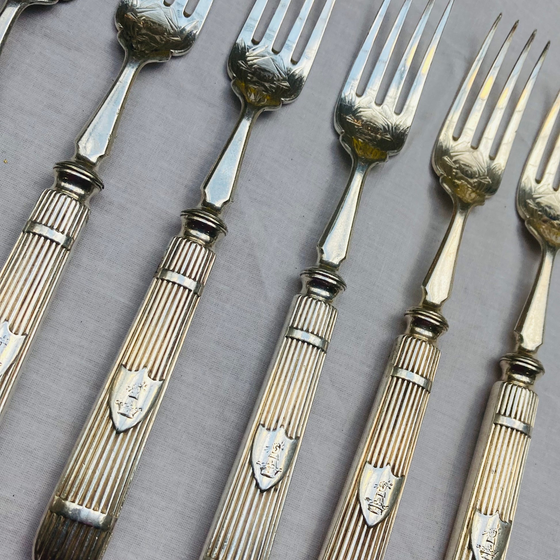 Quality Antique Silver Plate Forks by Elkington 