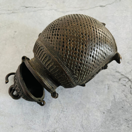 Antique Indian Bronze Sculpture Container | The Urban Vintage Affair