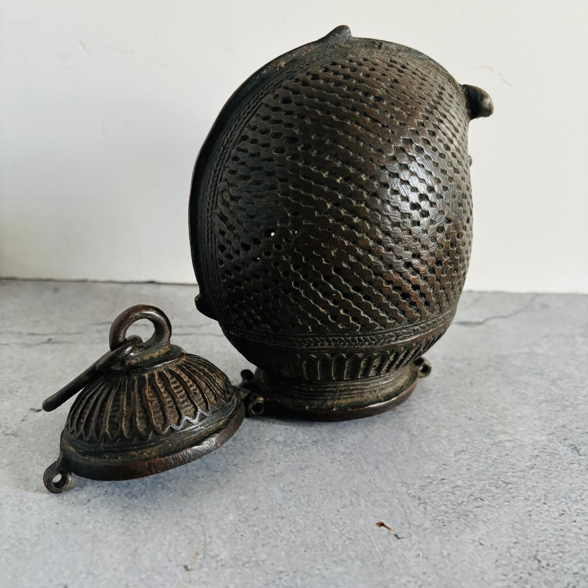 Antique Indian Bronze Sculpture Container | The Urban Vintage Affair