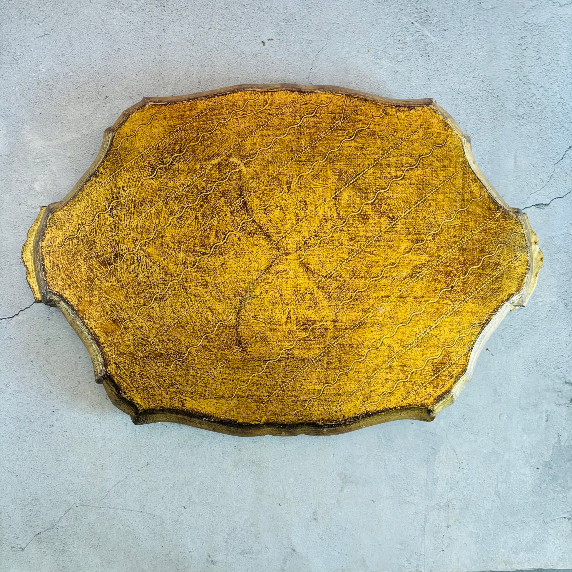 Back View Vintage Florentine Paper Mache Tray