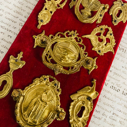Antique Retail Display Board of Decorative Furniture Fittings & Escutcheons