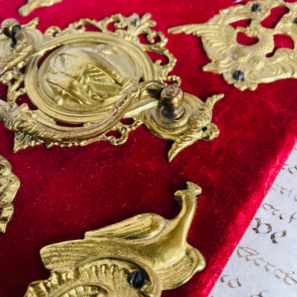 Antique Retail Display Board of Decorative Furniture Fittings & Escutcheons