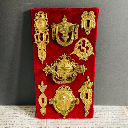 Antique Retail Display Board of Decorative Furniture Fittings & Escutcheons