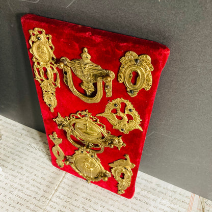 Antique Retail Display Board of Decorative Furniture Fittings & Escutcheons
