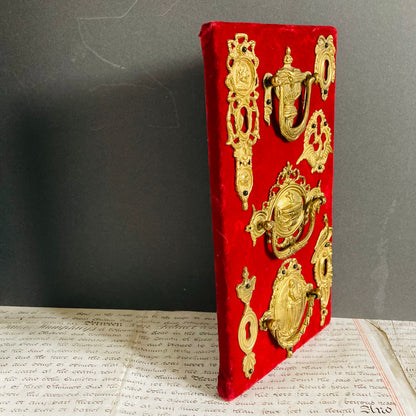 Antique Retail Display Board of Decorative Furniture Fittings & Escutcheons