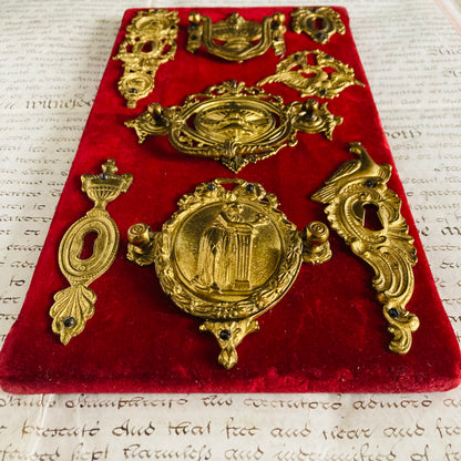 Antique Retail Display Board of Decorative Furniture Fittings & Escutcheons