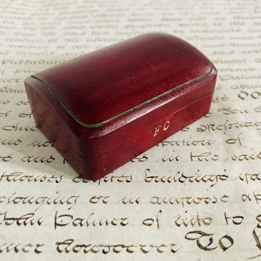 Antique Leather Florentine Box | Trinket Box