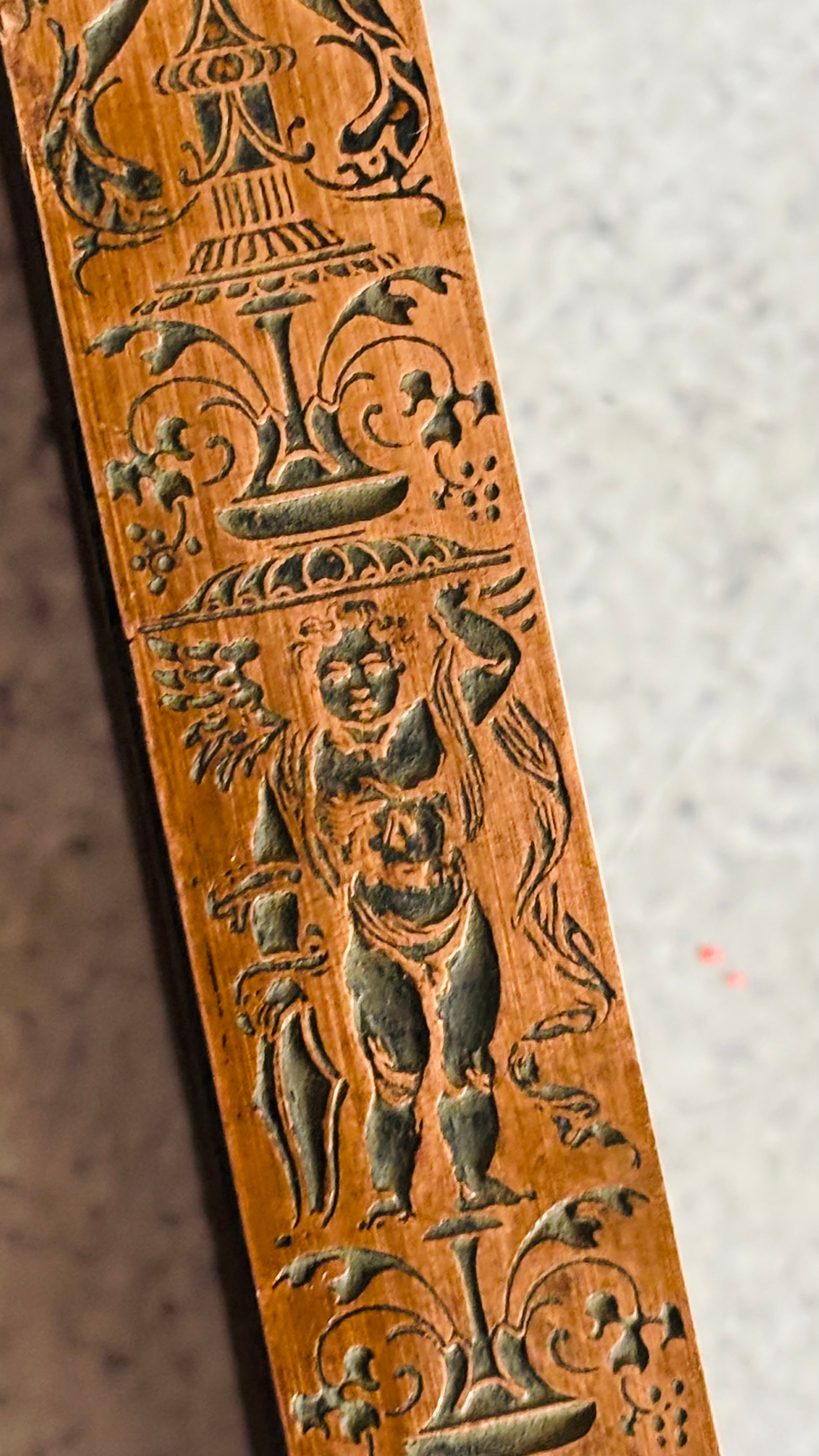 Antique Copper Printing Typeset Block Etched Rare Neo Classical Design