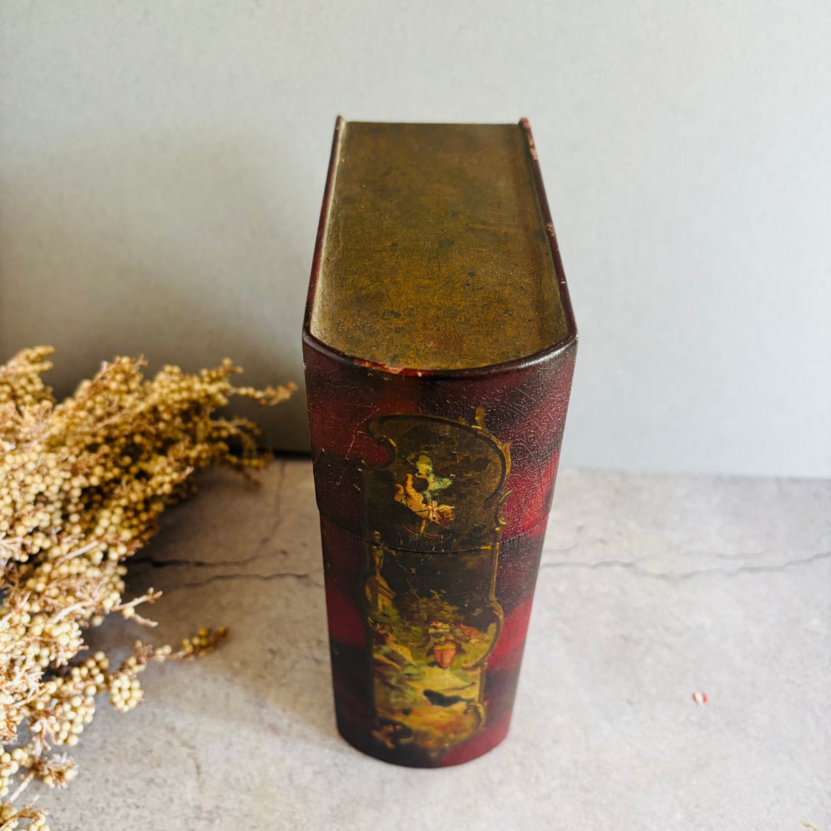 Rare Antique Vernis Martin Book Shape Box 