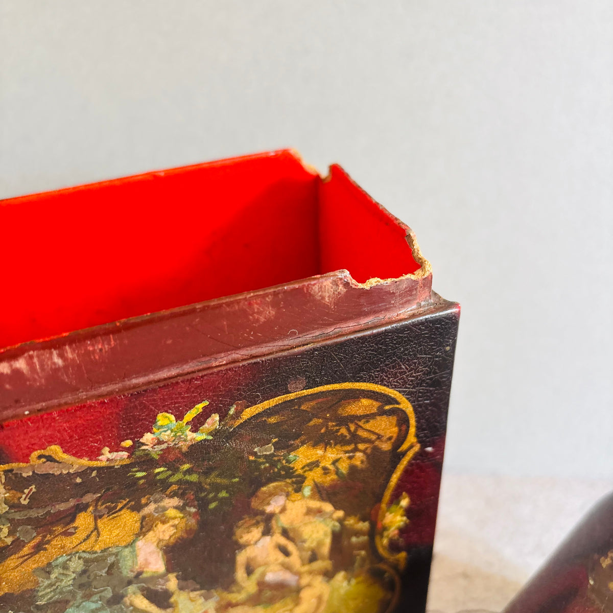 Rare Antique Vernis Martin Book Shape Box 