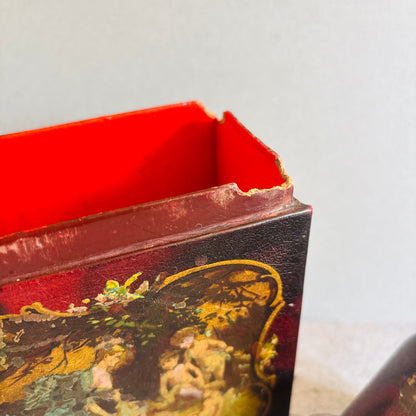 Rare Antique Vernis Martin Book Shape Box 