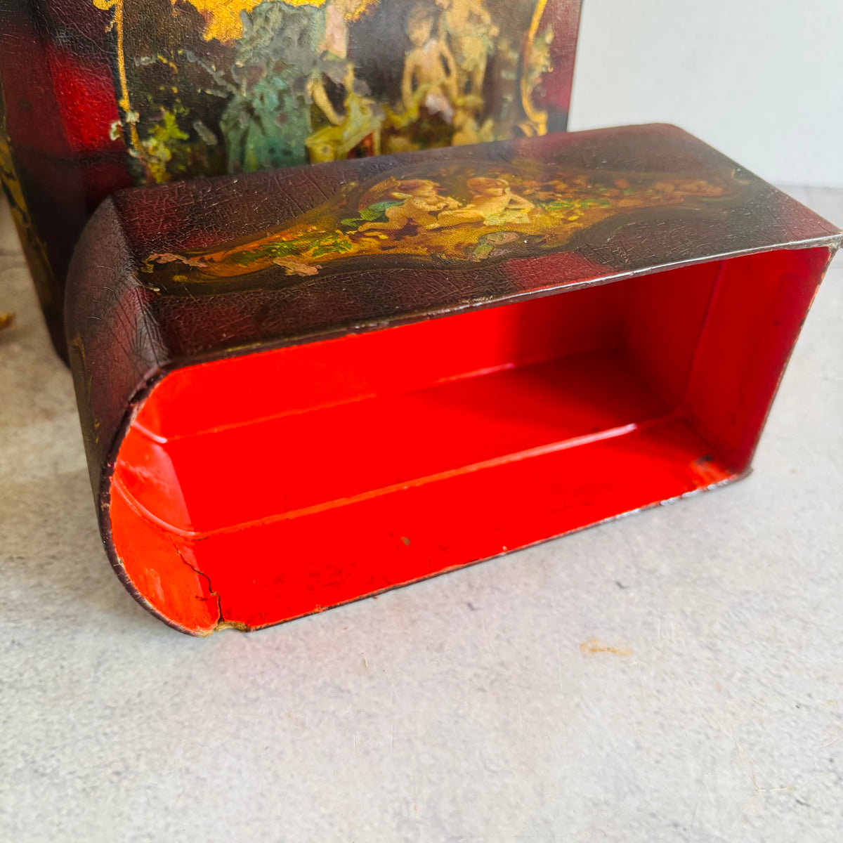 Rare Antique Vernis Martin Book Shape Box 