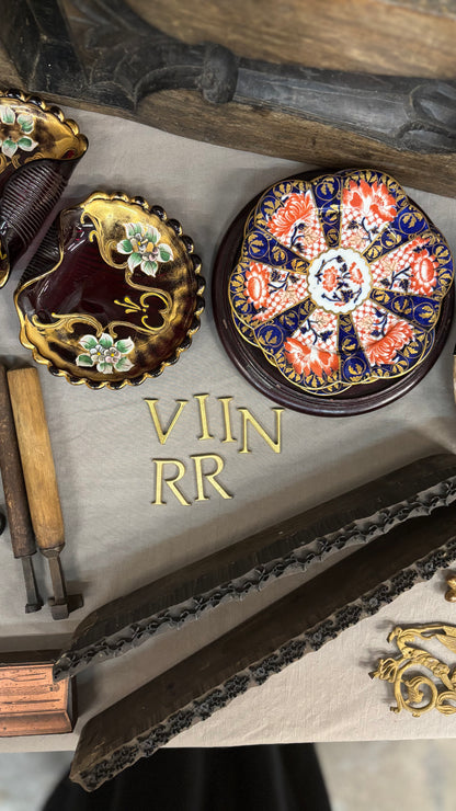 The Director Mani - Red & Navy Porcelain Plates by Wileman Shelley