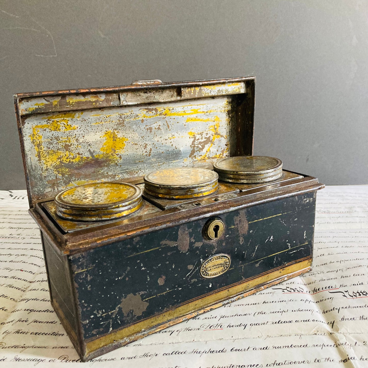 Antique Toleware Tea Caddie Tins | Refill Containers