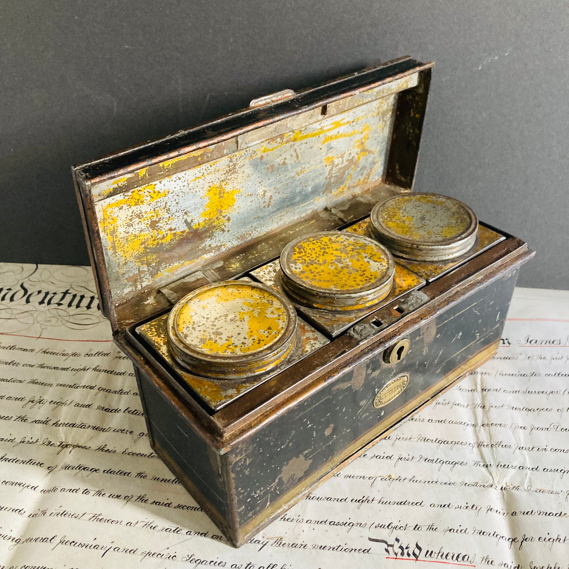 Antique Toleware Tea Caddie Tins | Refill Containers