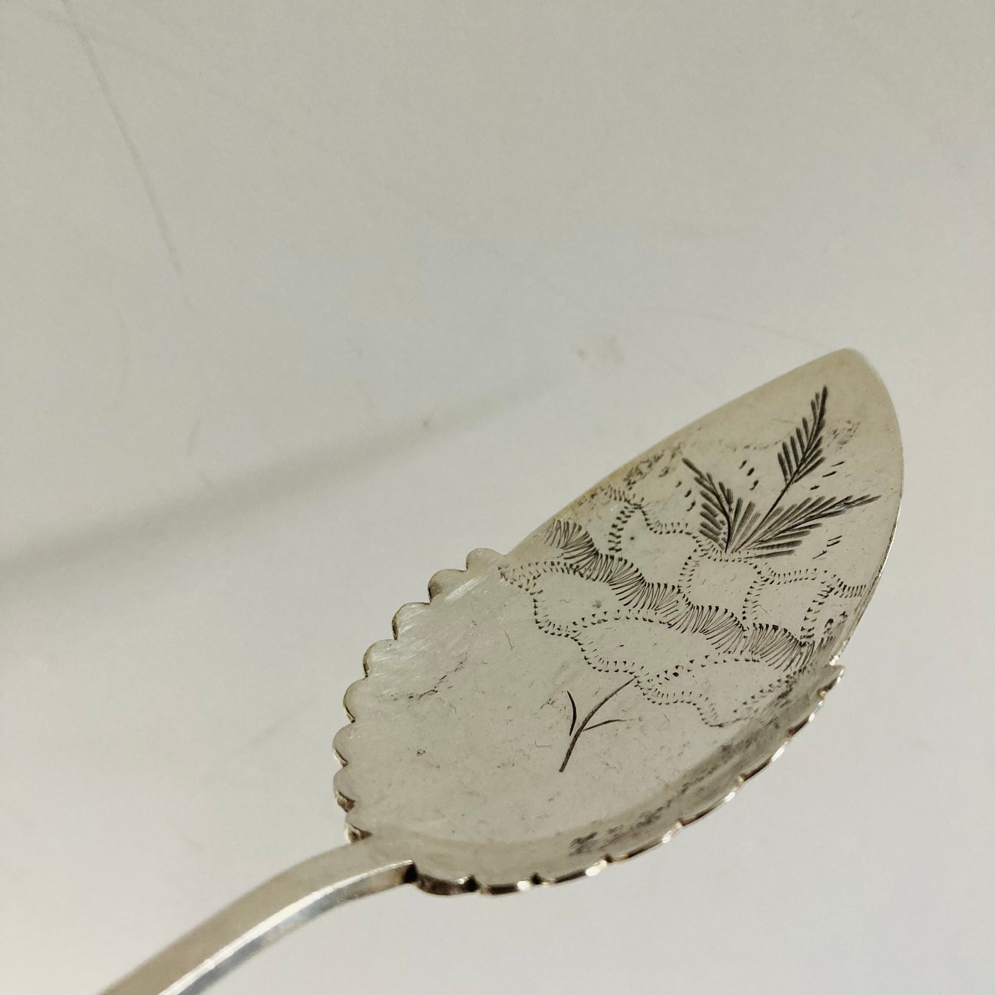 Antique Silver Spoon with Mother Of Pearl Handle