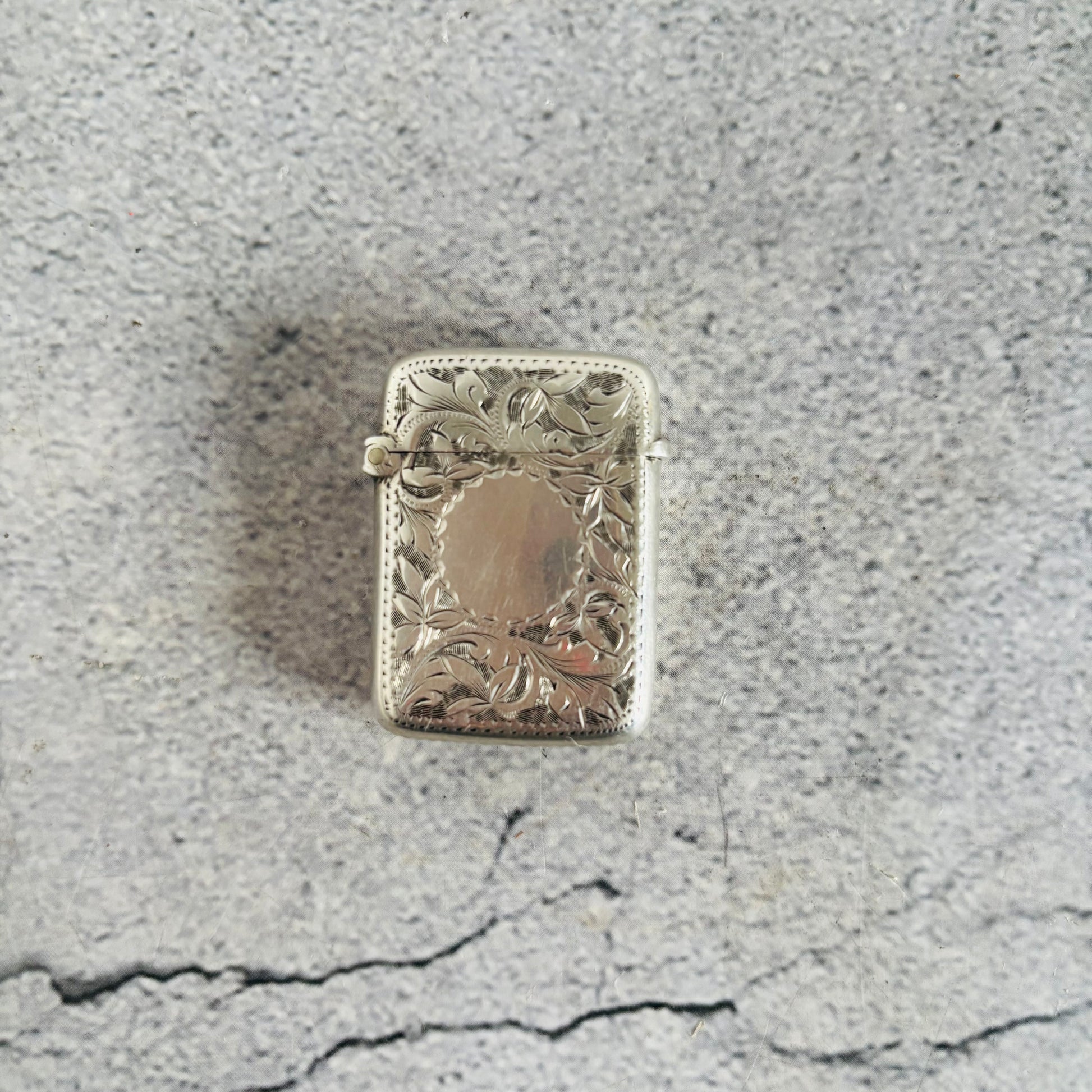 Rare Small Antique Silver Vesta Case Match Striker | Birmingham 1897