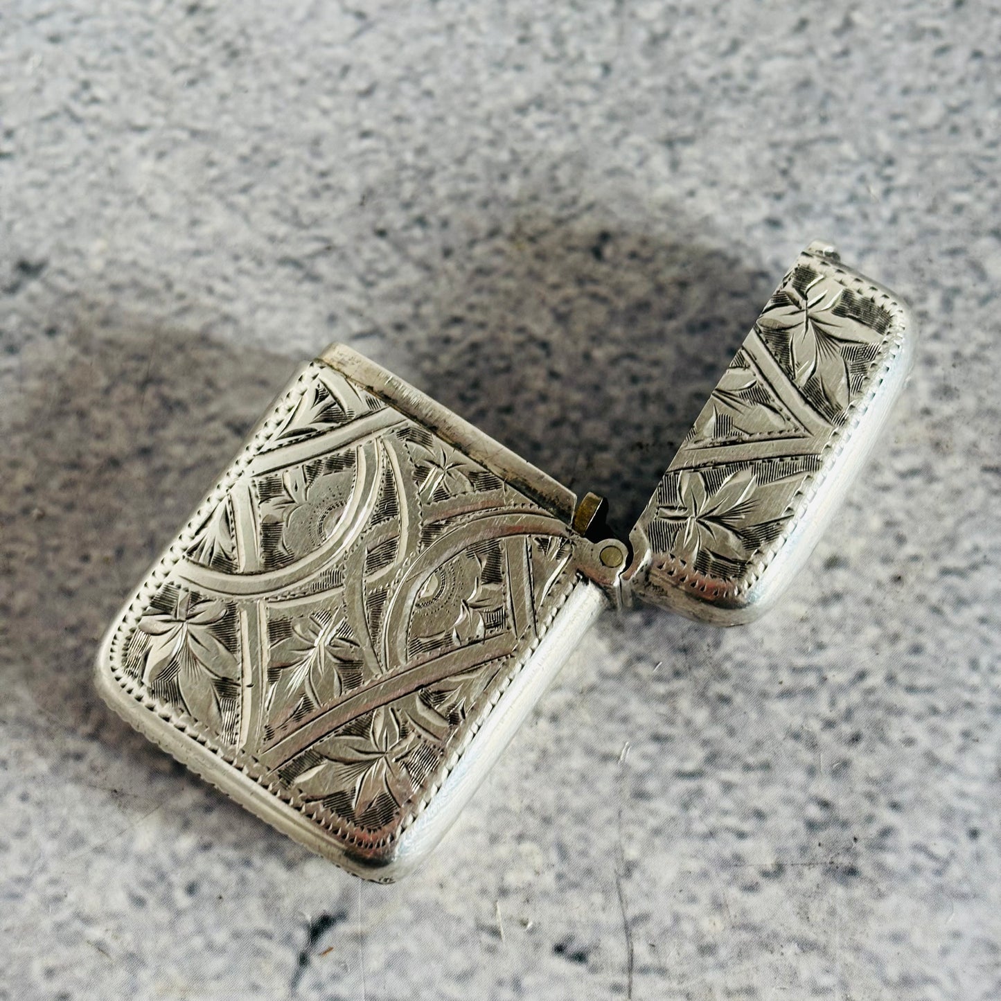 Rare Small Antique Silver Vesta Case Match Striker | Birmingham 1897