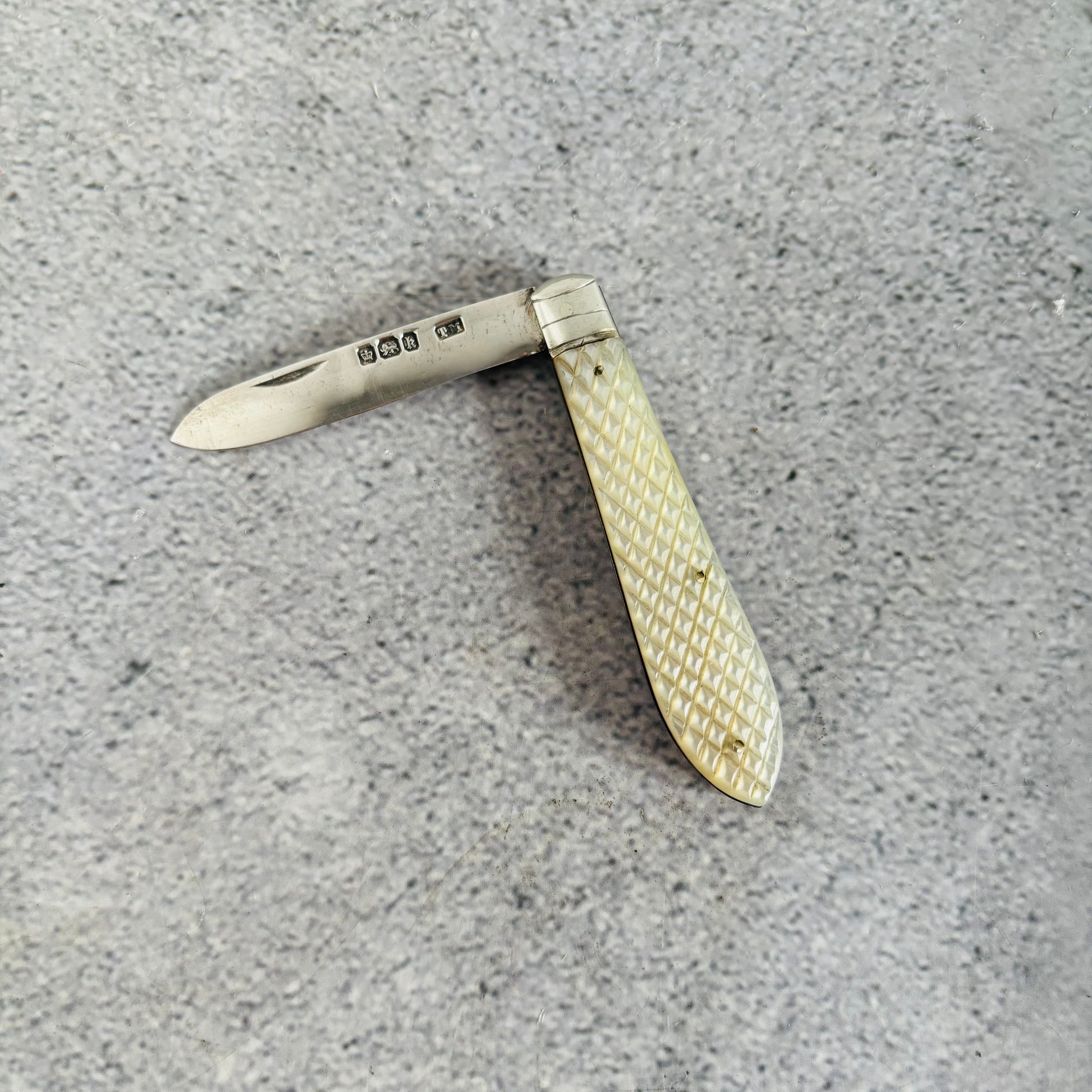 Antique Silver and Mother Of Pearl Folding Fruit Knife | Thomas Marple