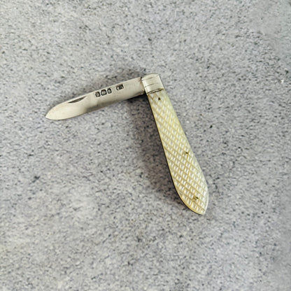 Antique Silver and Mother Of Pearl Folding Fruit Knife | Thomas Marple