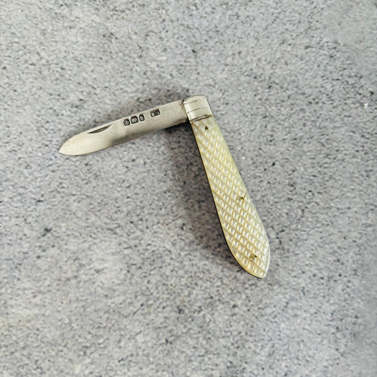 Antique Silver and Mother Of Pearl Folding Fruit Knife | Thomas Marple