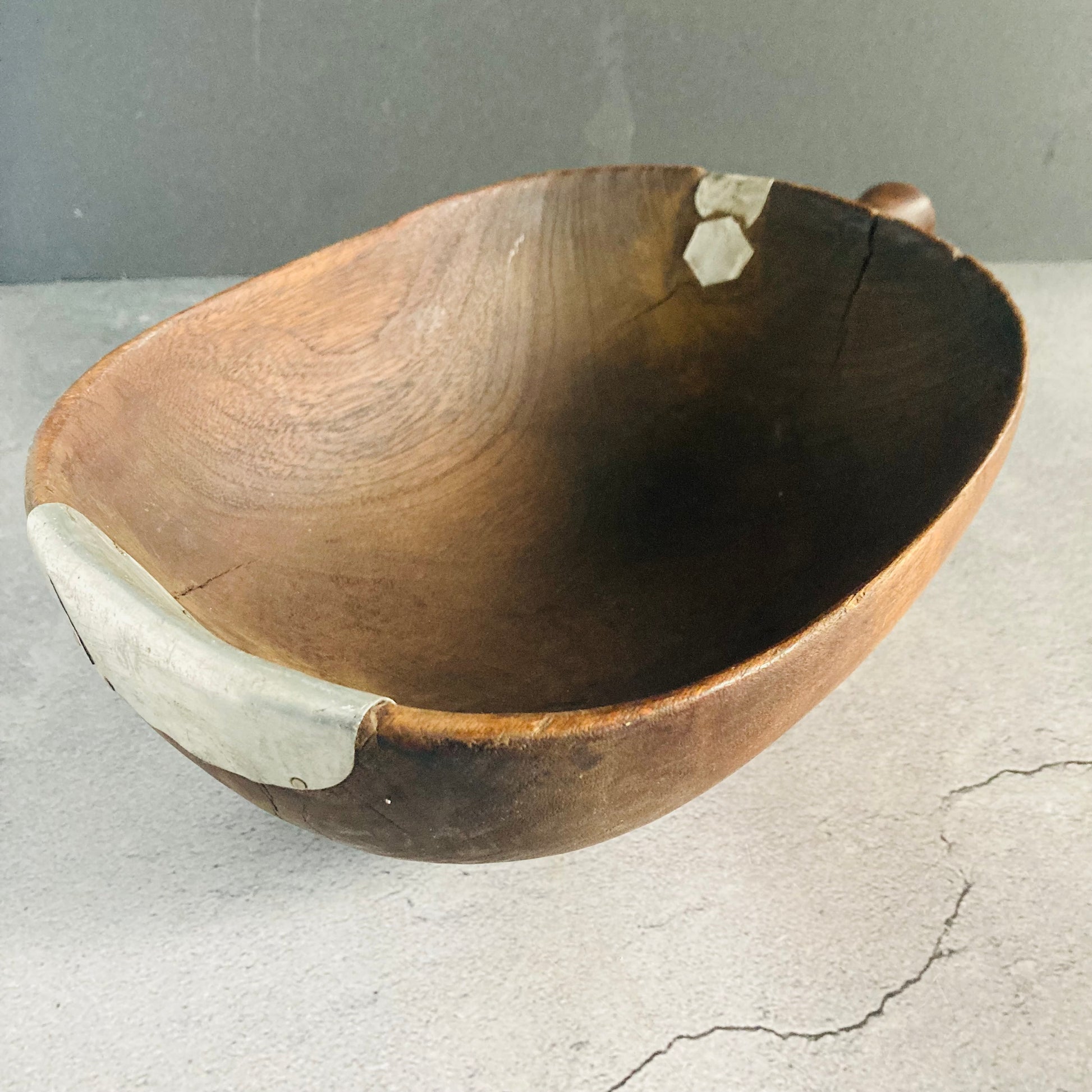 Vintage Large African Wood Repaired Tutsi Bowl