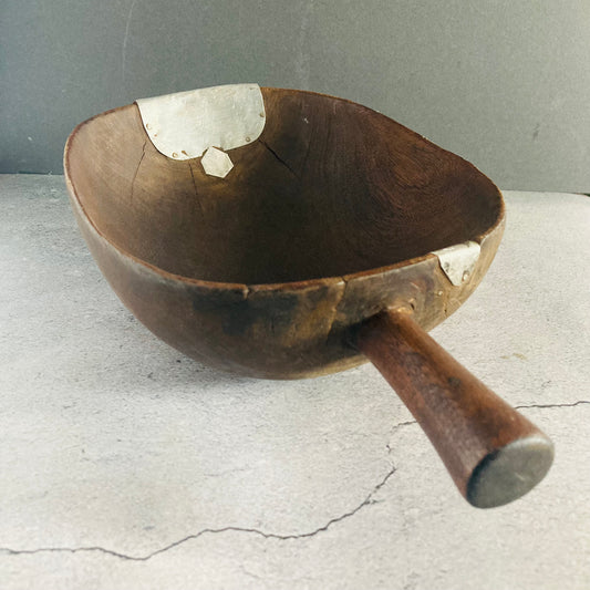 Vintage Large African Wood Repaired Tutsi Bowl