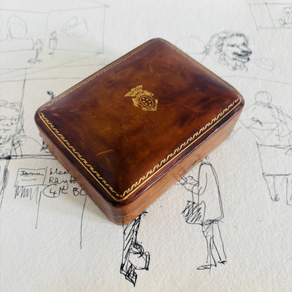 The Mixologist Estelle - Vintage Large Leather Florentine Box