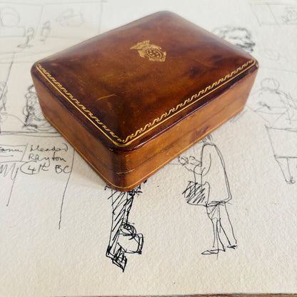 The Mixologist Estelle - Vintage Large Leather Florentine Box